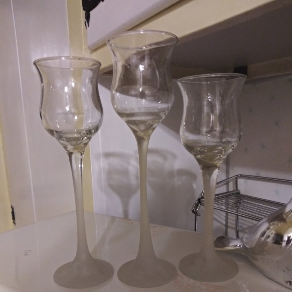 Set of 3 Glass Votive Tealight holders - Partylite Brand, no box